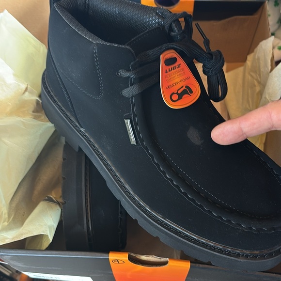 Lugs strutt lx memory foam insole boots shoes men 10.5 e 44.5 black moc new blem - Picture 5 of 6